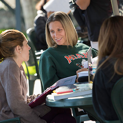 Student with Miami Sweatshirt