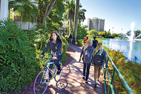 Student on bike 